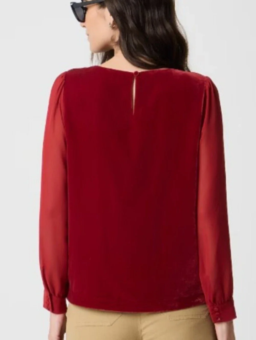 🚨NEW J CREW Velvet Puff-Sleeve Top Size 8 Holiday Festive Dressy Holiday 2025